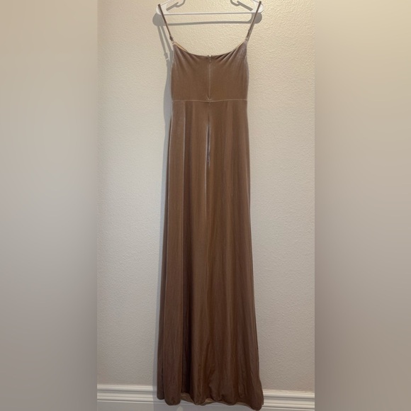 Revelry Skye Velvet Champagne Cowl Neck Maxi Dress Size 2 - Picture 8 of 12